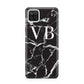 Personalised Black Marble Effect Monogram Samsung A12 Case