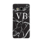 Personalised Black Marble Effect Monogram Samsung Galaxy A3 Case