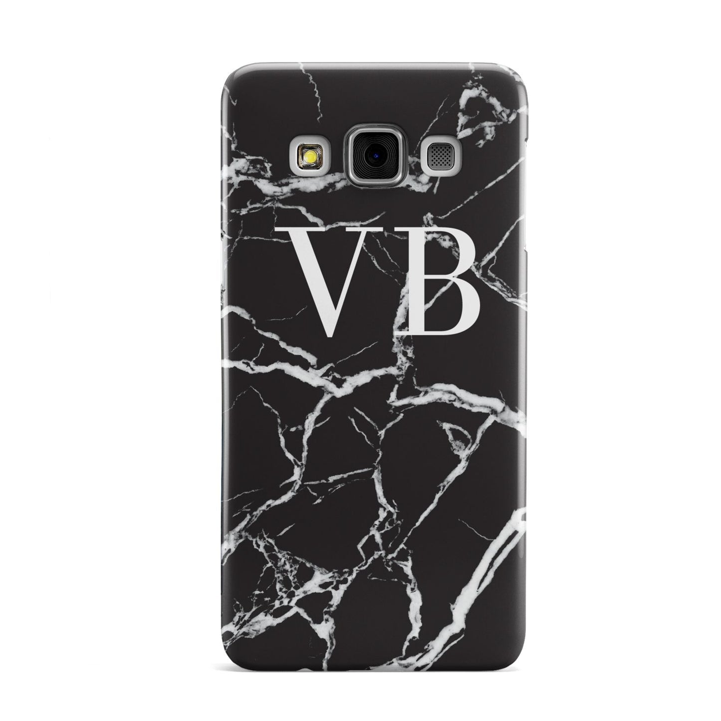 Personalised Black Marble Effect Monogram Samsung Galaxy A3 Case