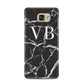 Personalised Black Marble Effect Monogram Samsung Galaxy A5 2016 Case on gold phone