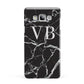 Personalised Black Marble Effect Monogram Samsung Galaxy A7 2015 Case