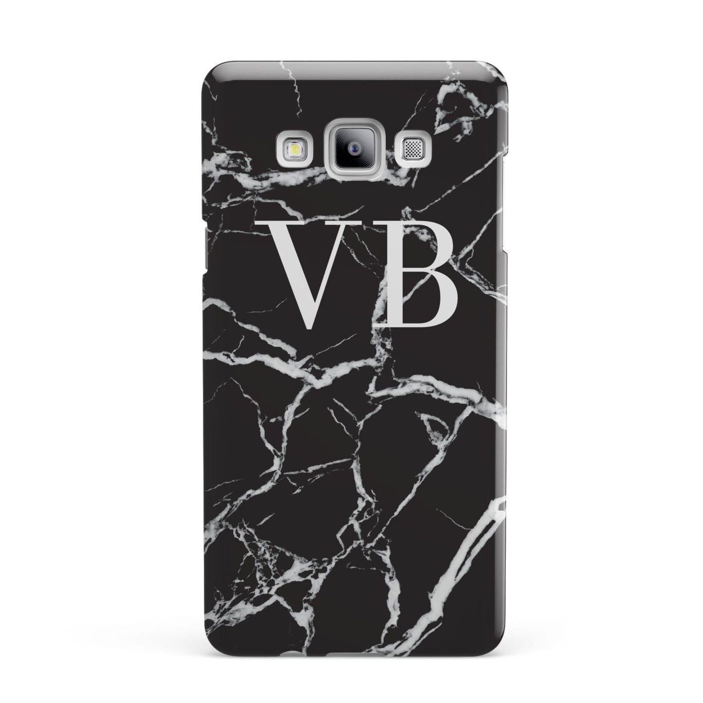Personalised Black Marble Effect Monogram Samsung Galaxy A7 2015 Case