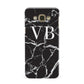 Personalised Black Marble Effect Monogram Samsung Galaxy A8 Case