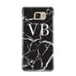 Personalised Black Marble Effect Monogram Samsung Galaxy A9 2016 Case on gold phone