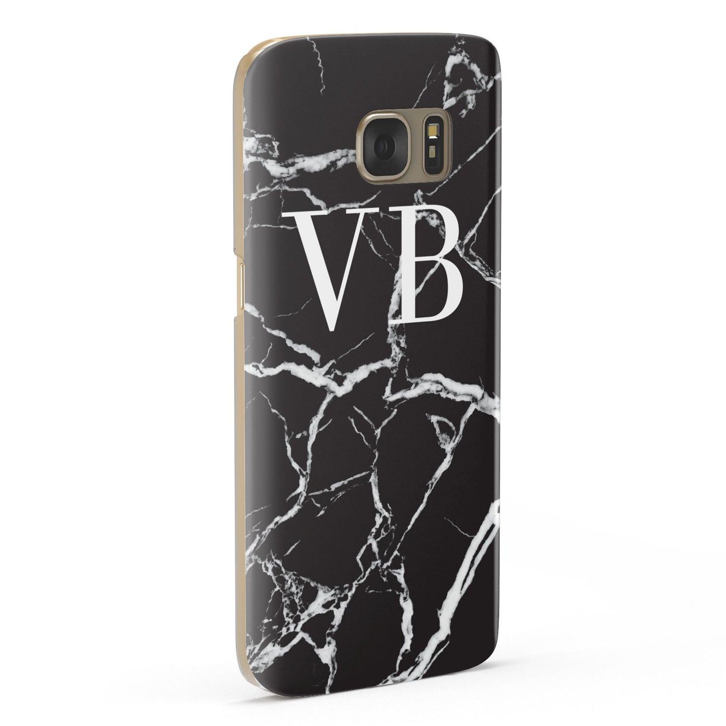 Personalised Black Marble Effect Monogram Samsung Galaxy Case Fourty Five Degrees