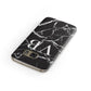 Personalised Black Marble Effect Monogram Samsung Galaxy Case Front Close Up