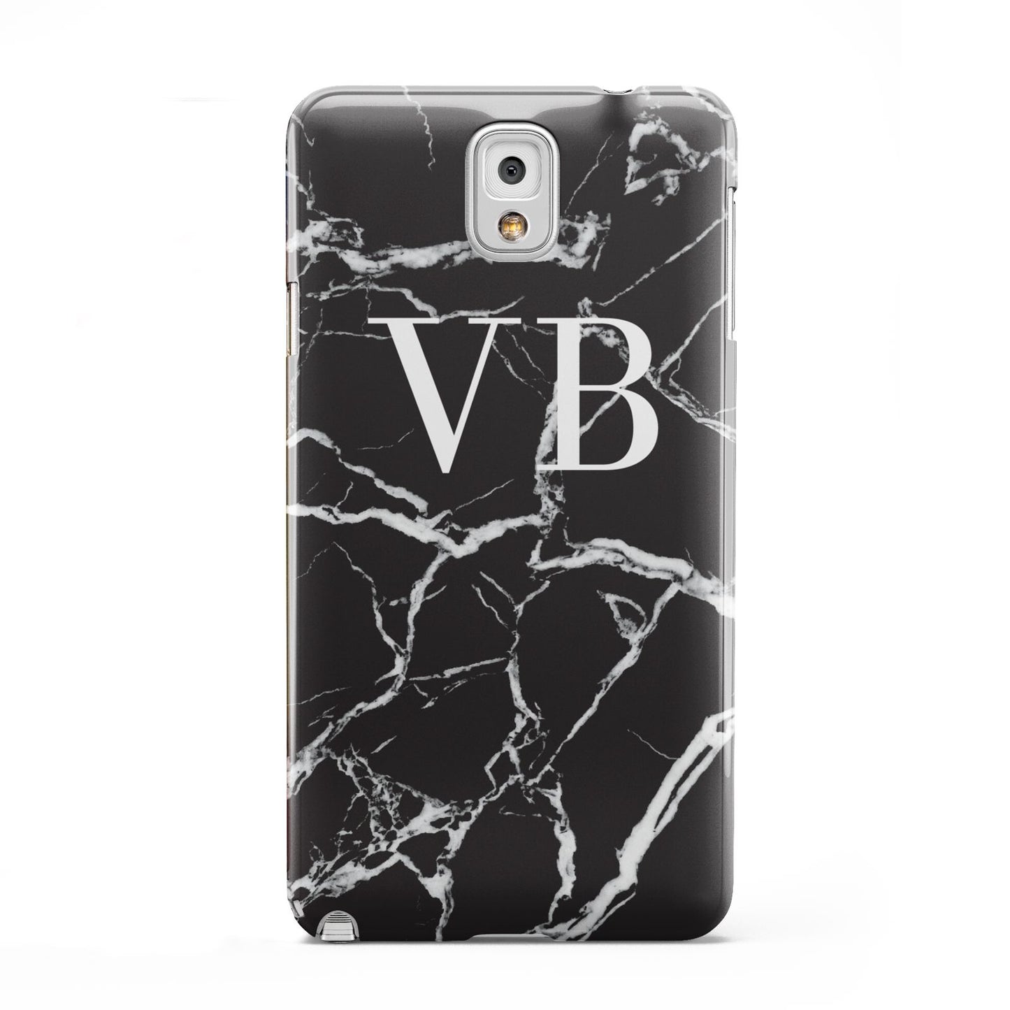 Personalised Black Marble Effect Monogram Samsung Galaxy Note 3 Case