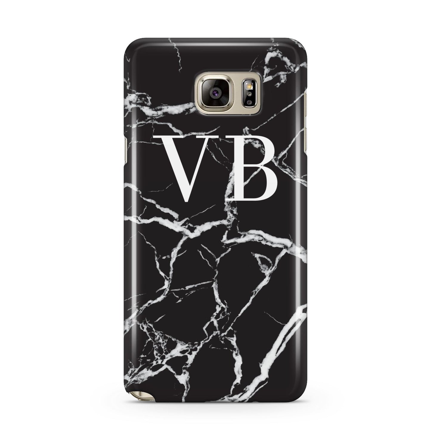 Personalised Black Marble Effect Monogram Samsung Galaxy Note 5 Case