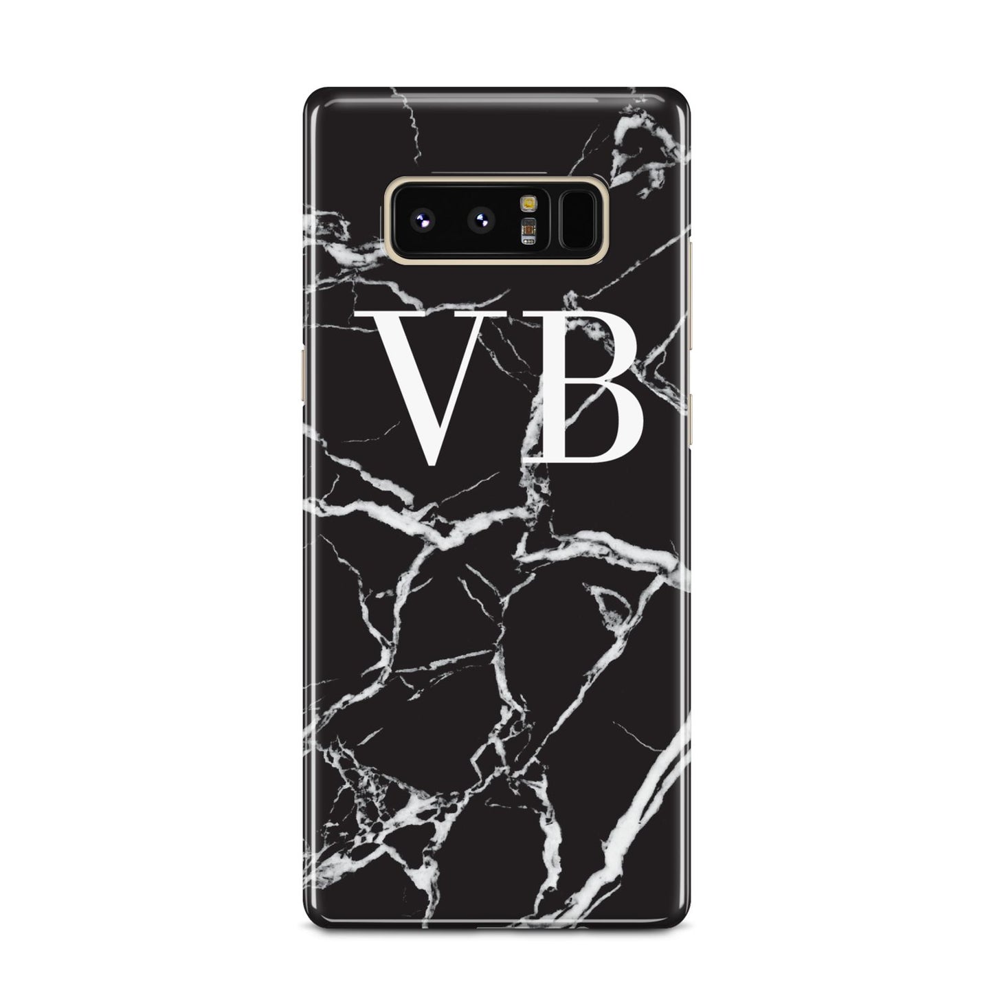 Personalised Black Marble Effect Monogram Samsung Galaxy Note 8 Case