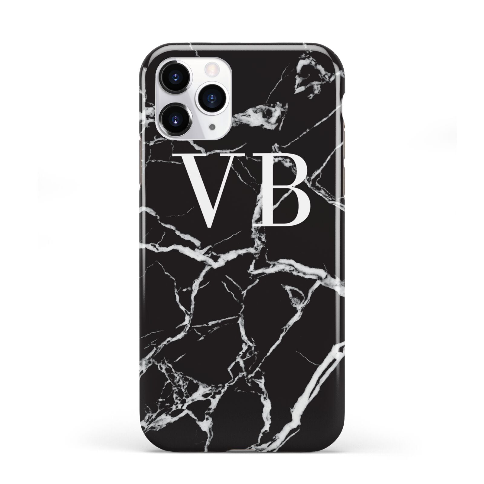 Personalised Black Marble Effect Monogram iPhone 11 Pro 3D Tough Case