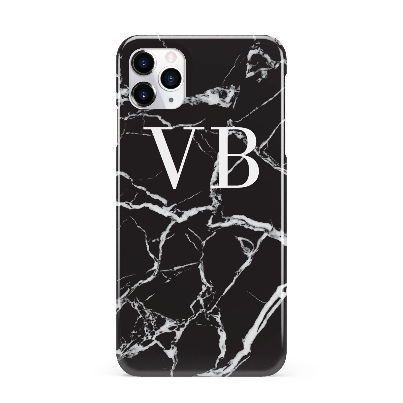 Personalised Black Marble Effect Monogram iPhone 11 Pro Max 3D Snap Case