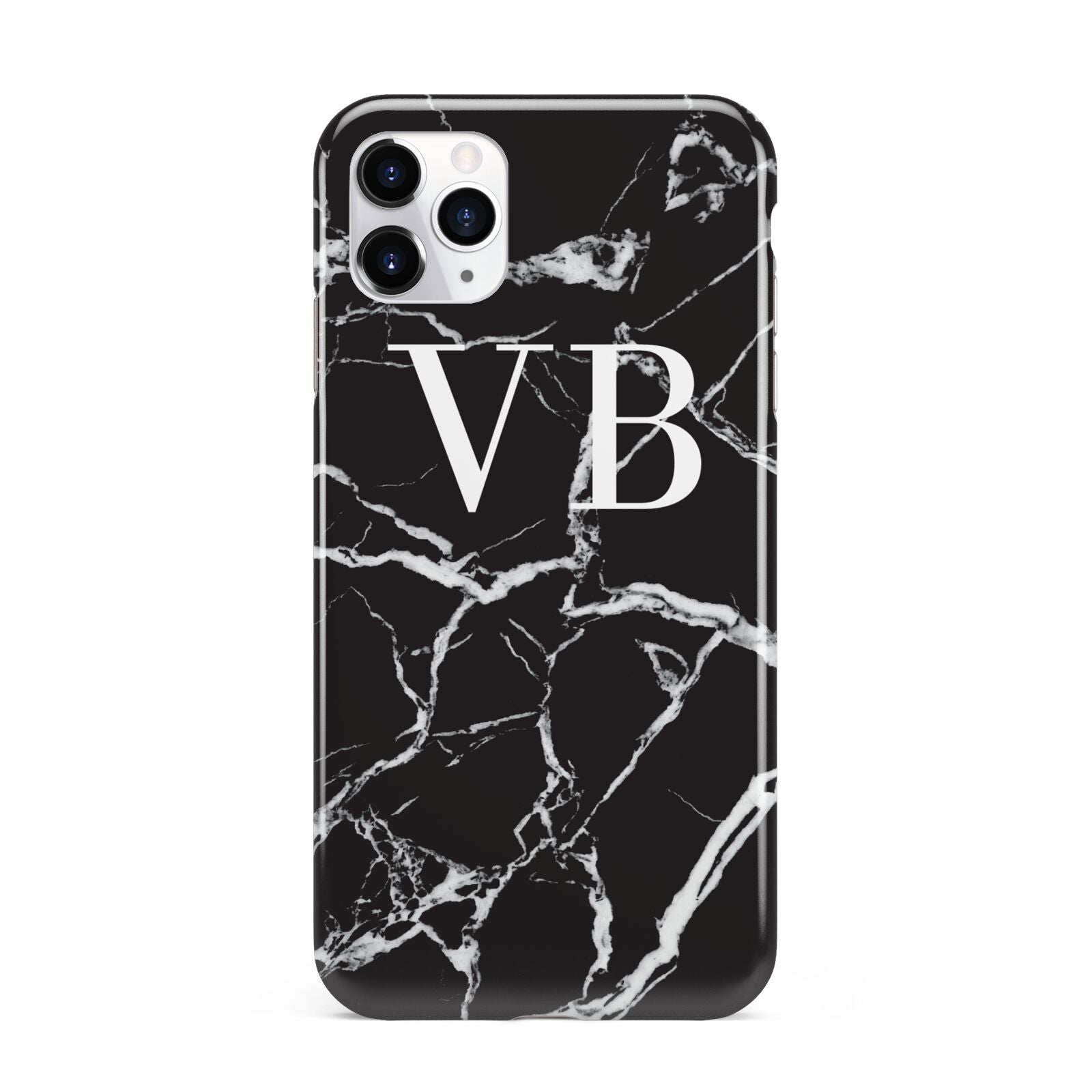 Personalised Black Marble Effect Monogram iPhone 11 Pro Max 3D Tough Case