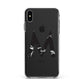 Personalised Black Marble Initial Clear Custom Apple iPhone Xs Max Impact Case White Edge on Black Phone