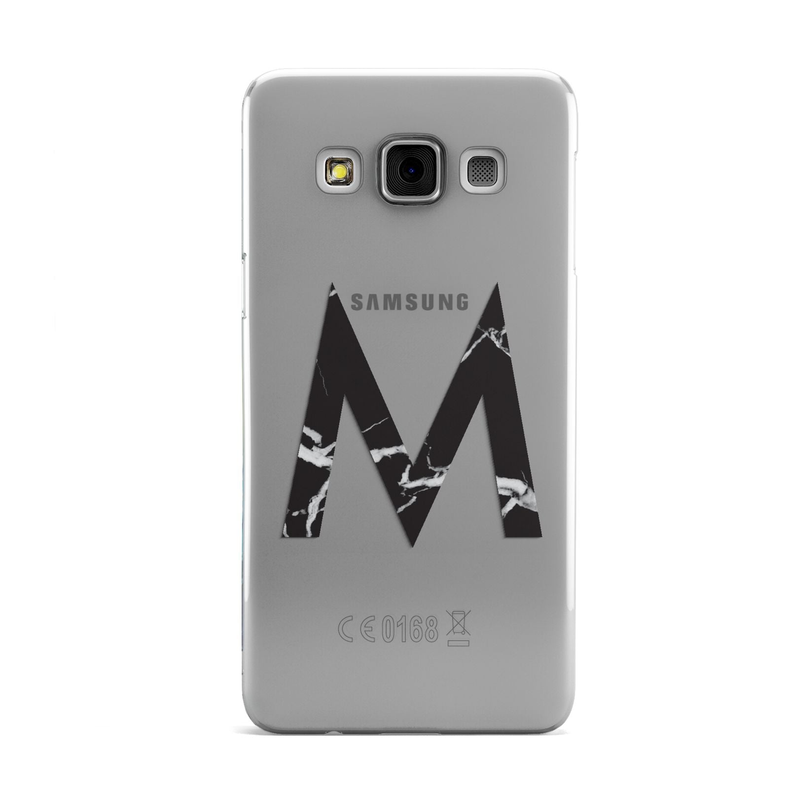 Personalised Black Marble Initial Clear Custom Samsung Galaxy A3 Case