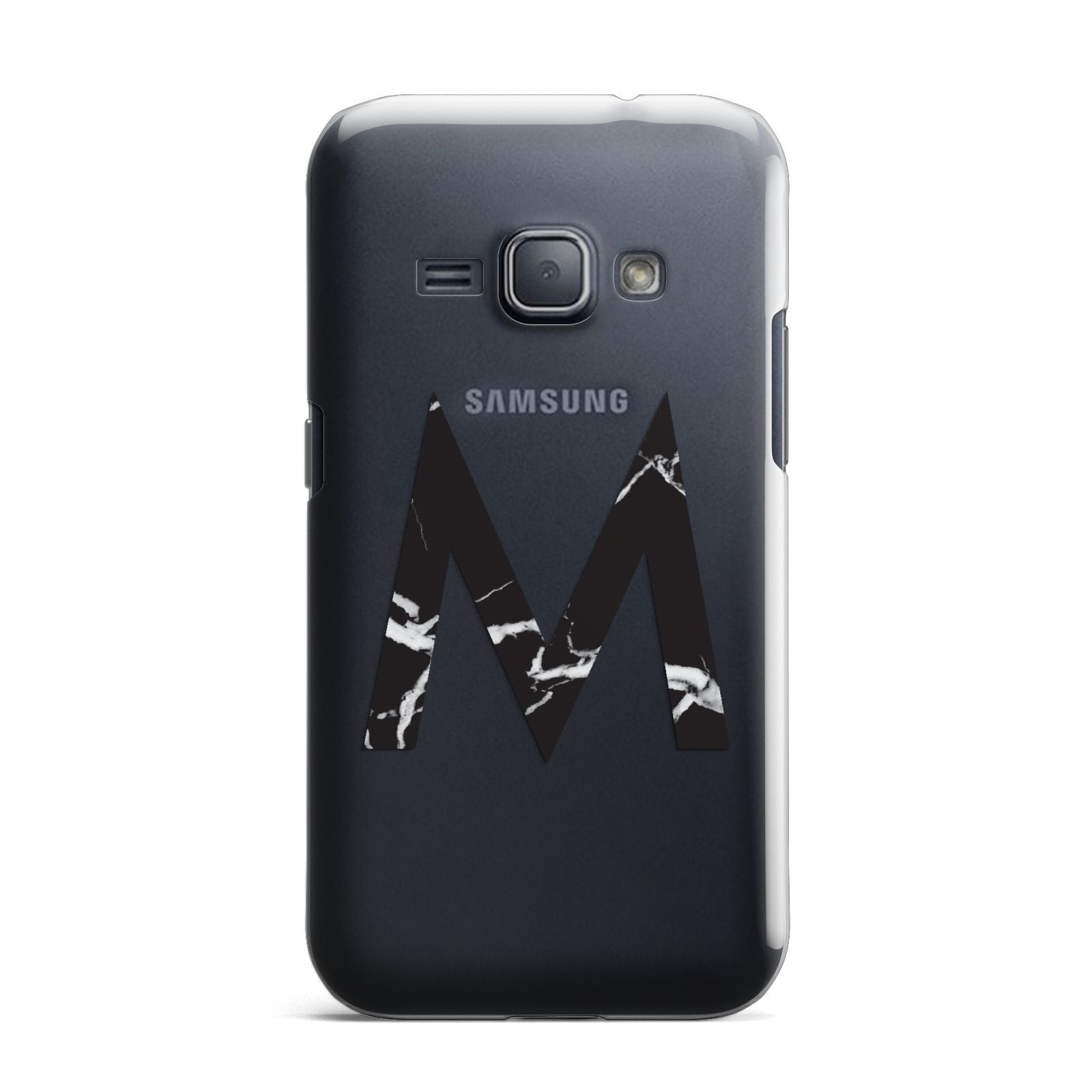 Personalised Black Marble Initial Clear Custom Samsung Galaxy J1 2016 Case