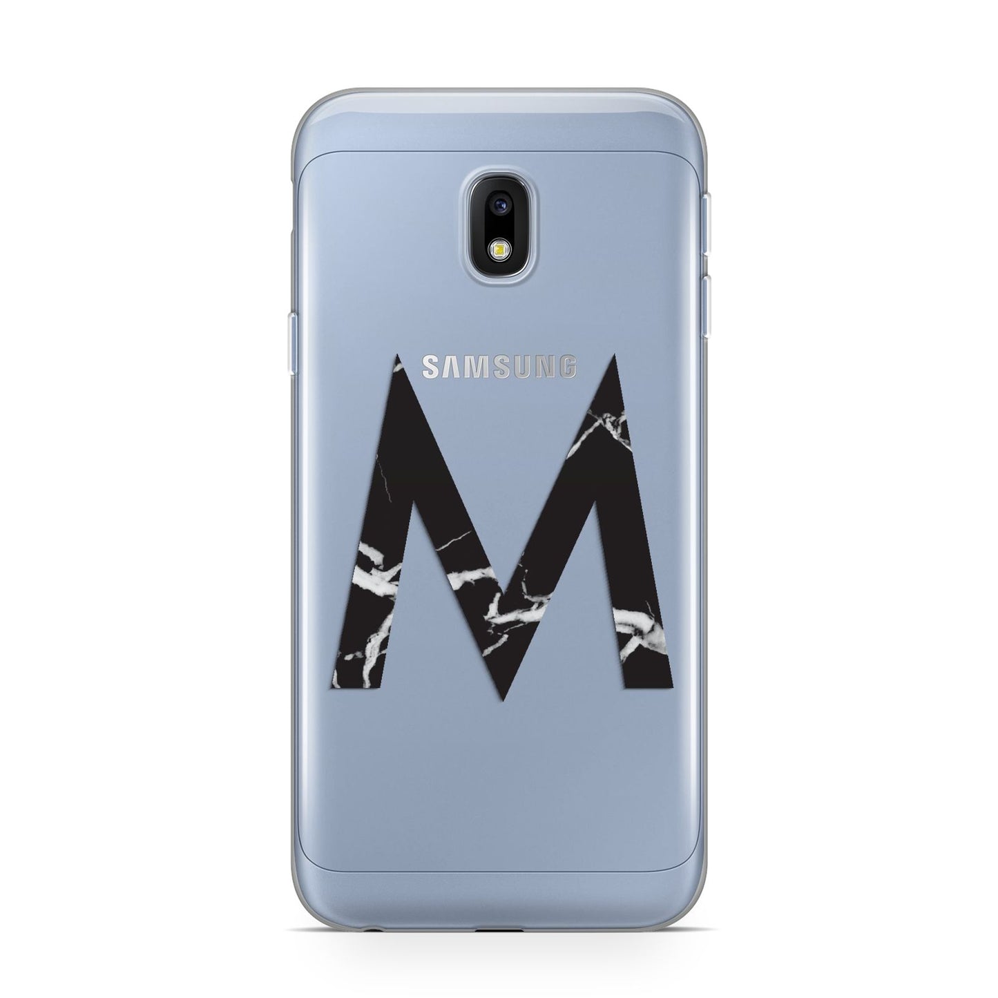 Personalised Black Marble Initial Clear Custom Samsung Galaxy J3 2017 Case