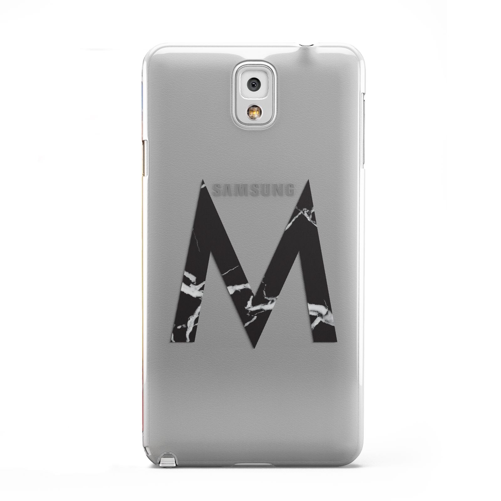 Personalised Black Marble Initial Clear Custom Samsung Galaxy Note 3 Case