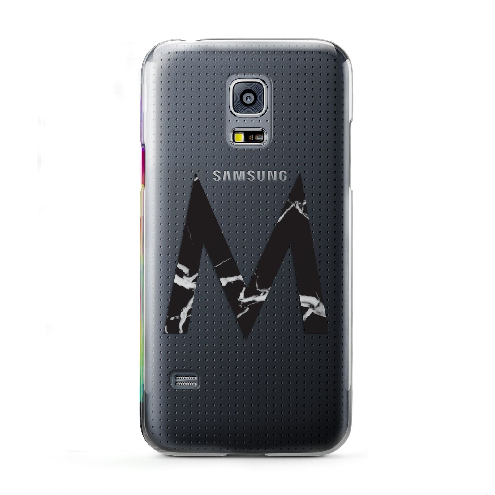 Personalised Black Marble Initial Clear Custom Samsung Galaxy S5 Mini Case