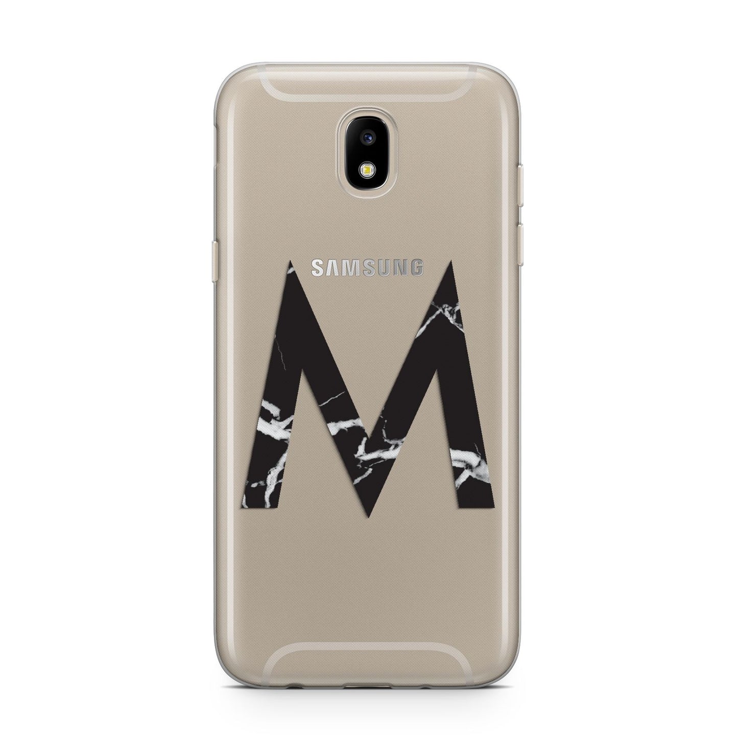 Personalised Black Marble Initial Clear Custom Samsung J5 2017 Case