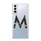 Personalised Black Marble Initial Clear Custom Samsung S21 Plus Phone Case