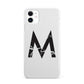 Personalised Black Marble Initial Clear Custom iPhone 11 3D Snap Case