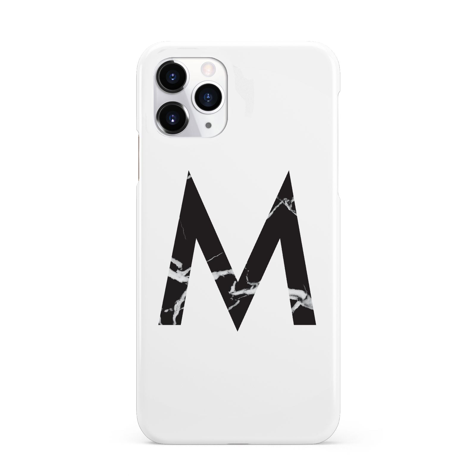 Personalised Black Marble Initial Clear Custom iPhone 11 Pro 3D Snap Case