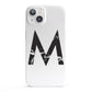 Personalised Black Marble Initial Clear Custom iPhone 13 Full Wrap 3D Snap Case