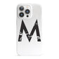 Personalised Black Marble Initial Clear Custom iPhone 13 Pro Full Wrap 3D Snap Case