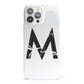 Personalised Black Marble Initial Clear Custom iPhone 13 Pro Max Full Wrap 3D Snap Case