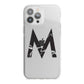 Personalised Black Marble Initial Clear Custom iPhone 13 Pro Max TPU Impact Case with White Edges
