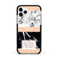 Personalised Black Marble Initials Apple iPhone 11 Pro in Silver with Black Impact Case