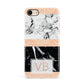 Personalised Black Marble Initials Apple iPhone 7 8 3D Snap Case