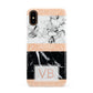 Personalised Black Marble Initials Apple iPhone XS 3D Snap Case
