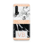 Personalised Black Marble Initials Huawei Nova 6 Phone Case