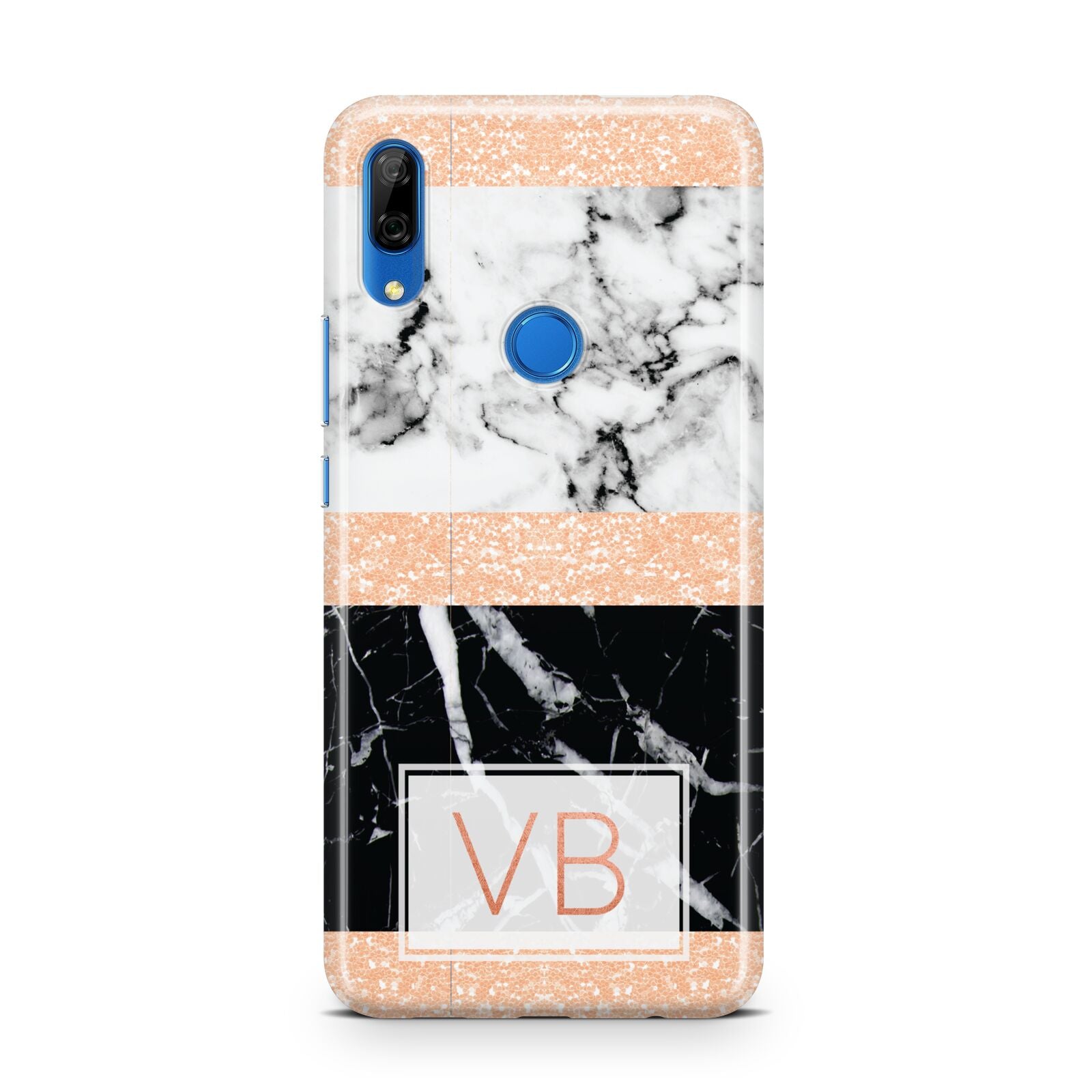Personalised Black Marble Initials Huawei P Smart Z