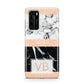 Personalised Black Marble Initials Huawei P40 Phone Case