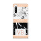 Personalised Black Marble Initials Sony Xperia 10 III Case