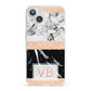 Personalised Black Marble Initials iPhone 13 Clear Bumper Case