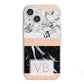 Personalised Black Marble Initials iPhone 13 Mini TPU Impact Case with White Edges