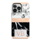 Personalised Black Marble Initials iPhone 13 Pro Full Wrap 3D Tough Case