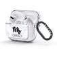 Personalised Black Mr Surname On Marble AirPods Glitter Case 3rd Gen Side Image