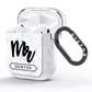Personalised Black Mr Surname On Marble AirPods Glitter Case Side Image