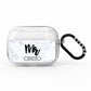 Personalised Black Mr Surname On Marble AirPods Pro Glitter Case