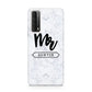 Personalised Black Mr Surname On Marble Huawei P Smart 2021