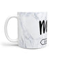 Personalised Black Mrs Surname On Marble 10oz Mug Alternative Image 1