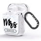 Personalised Black Mrs Surname On Marble AirPods Glitter Case Side Image