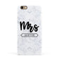 Personalised Black Mrs Surname On Marble Apple iPhone 6 3D Snap Case