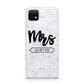 Personalised Black Mrs Surname On Marble Huawei Enjoy 20 Phone Case
