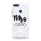 Personalised Black Mrs Surname On Marble Huawei P Smart Case