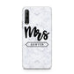 Personalised Black Mrs Surname On Marble Huawei P Smart Pro 2019